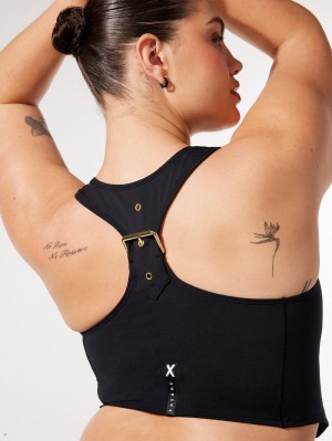 Savage X Fenty Body Flaunt Racerback Prackou Tank Čierne | ZIWX91048