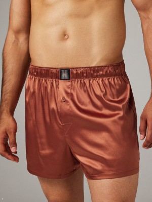 Savage X Fenty Satin Boxers Hnede | JKOL75268