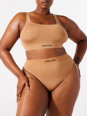 Savage X Fenty Seamless High-Pásom Béžové | JGMN07923