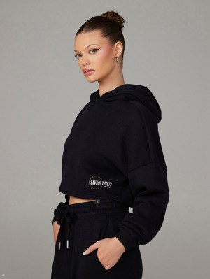 Savage X Fenty Xssential Fleece Scope Logo Cropped Čierne | CNFM12730