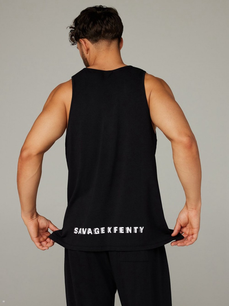 Savage X Fenty Bed Of Dreams Sleep Tank Čierne | ZFXJ46598