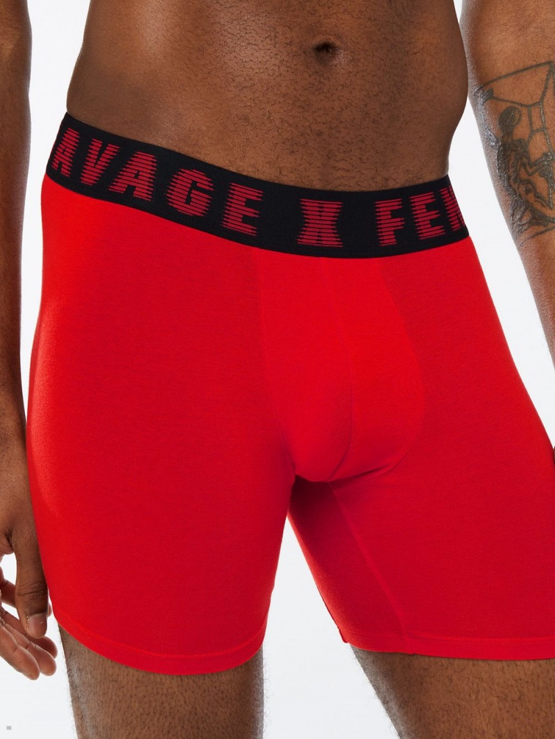 Savage X Fenty Boxer Červené | ZLXC39870