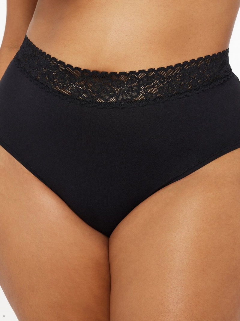 Savage X Fenty Cotton Essentials Lace-Trim Čierne | VROQ32684