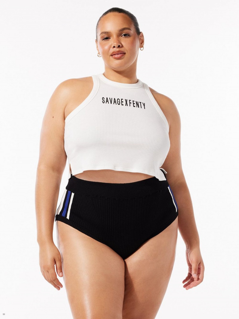 Savage X Fenty Lit Leisure Knit Booty Čierne | LRFH07625