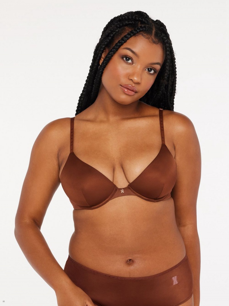 Savage X Fenty New Microfiber Plunge Hnede | UVXY45318