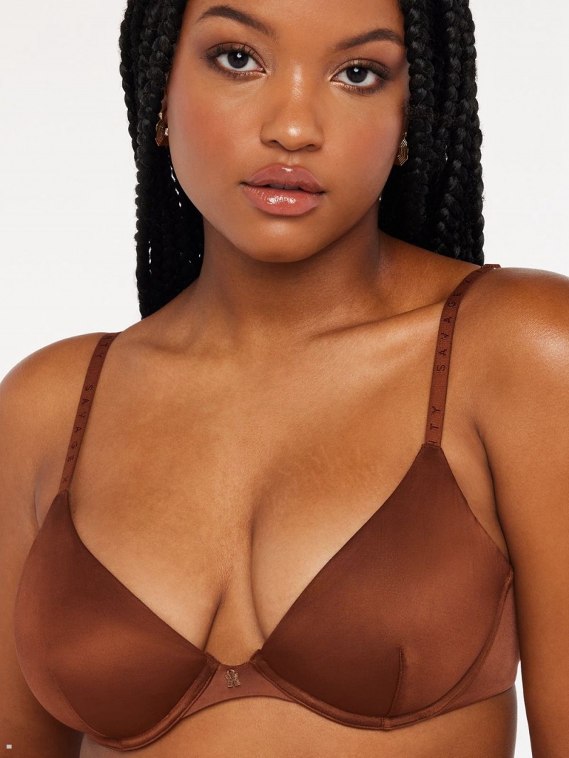 Savage X Fenty New Microfiber Plunge Hnede | UVXY45318