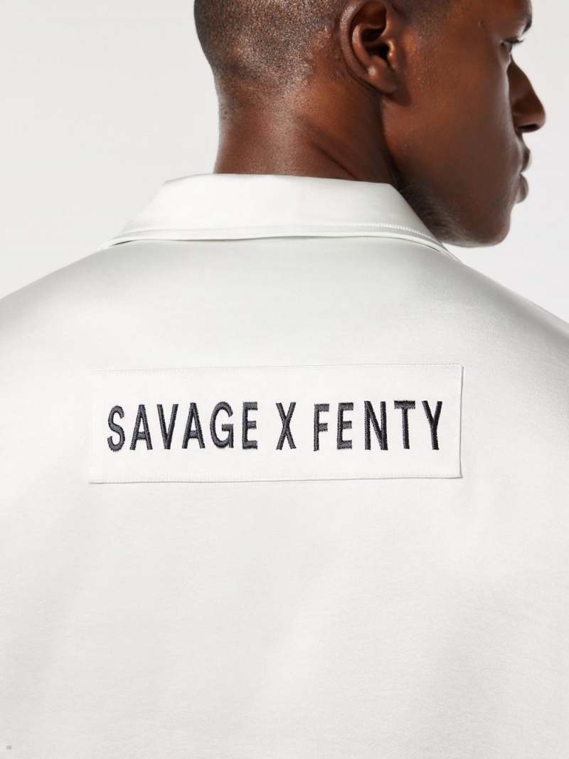 Savage X Fenty Sexties Satin Sleep Biele | LFBA97036