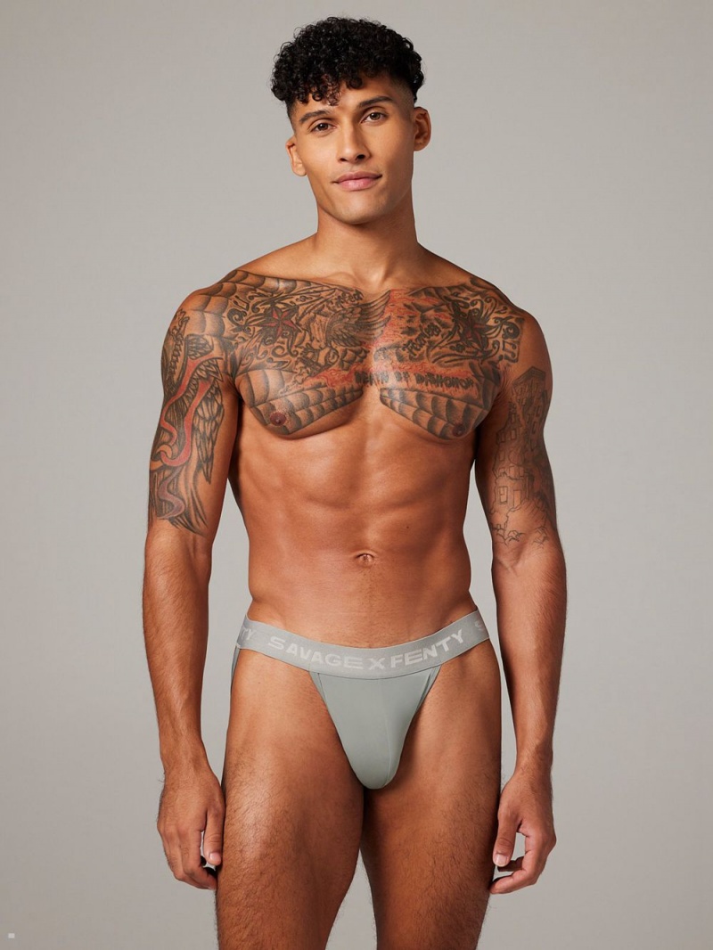 Savage X Fenty Shadow Fit Jock Remienkove Tmavo Siva | WIDA05792