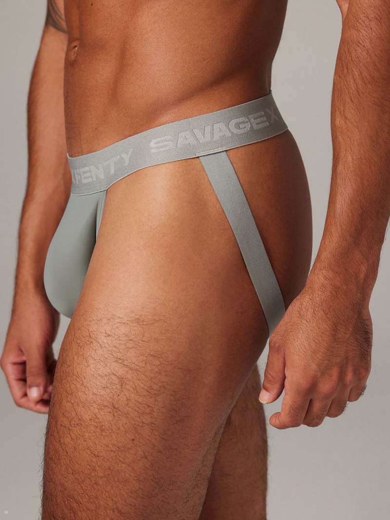 Savage X Fenty Shadow Fit Jock Remienkove Tmavo Siva | WIDA05792