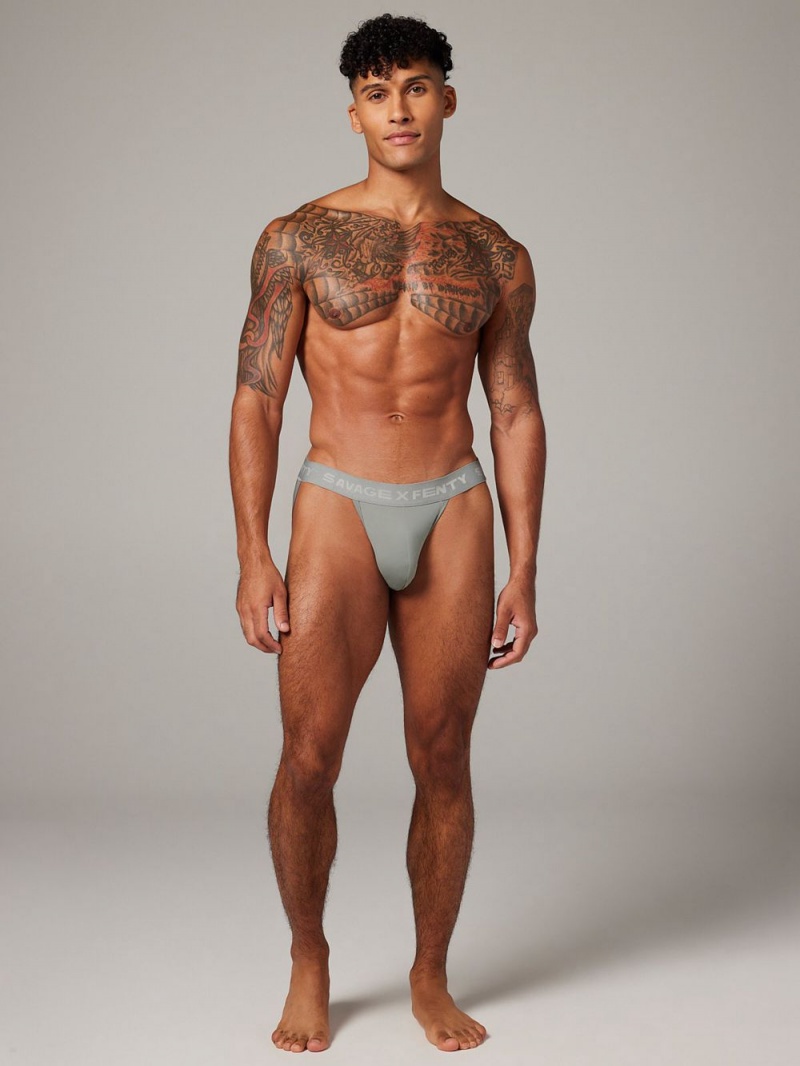 Savage X Fenty Shadow Fit Jock Remienkove Tmavo Siva | WIDA05792