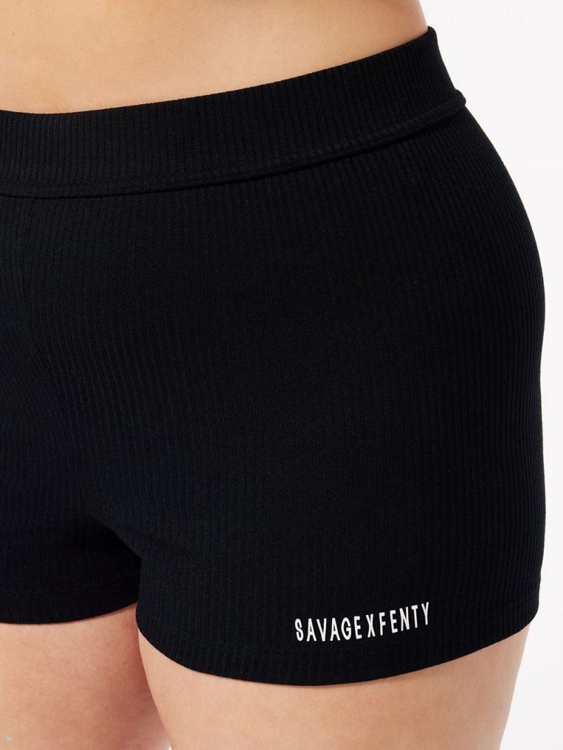 Savage X Fenty Xssential Heavy Rib Booty Čierne | DICR14609